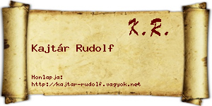 Kajtár Rudolf névjegykártya